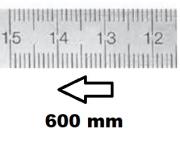 HORIZONTAL FLEXIBLE RULE CLASS II RIGHT TO LEFT 600 MM SECTION 18x0,5 MM<BR>REF : RGH96-D2600C0M0